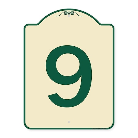 Signmission Sign with Number 9 Heavy-Gauge Aluminum Architectural Sign, 24" x 18", TG-1824-22899 A-DES-TG-1824-22899
